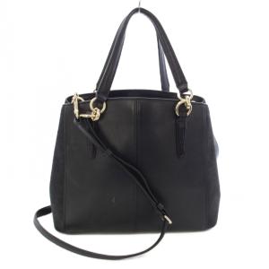 COACH ハンドバッグ ショルダーバッグ レザー スエード 紺 ネイビー /TK