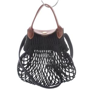 フィルト Filt メッシュバッグ ショルダーバッグ 2way レザー 切替 黒 ブラック 茶 ブラウン