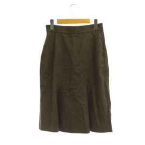 スカート 40 裾フレア 茶 ひざ丈 /JP