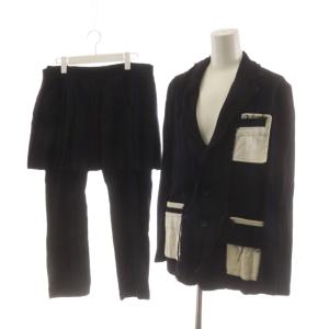AD2004 セットアップ ストライプ柄 プリーツ S M ブラック