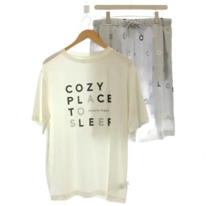23SS ルームウェア セットアップ 半袖 Tシャツ ハーフパンツ ショートパンツ ML 白 グレー /G