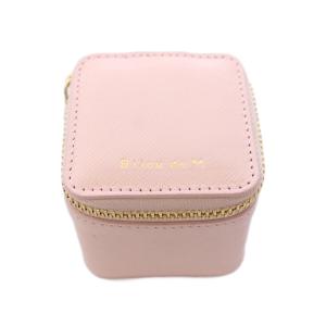 ビジュードエム Bijou de M ジュエリーボックス レザー スモールキューブ ピンク /TK