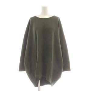 crew neck cocoon P/O カットソー カーキ クルーネック 長袖 コクーンシルエット 3-210060