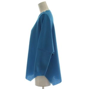 BEARDSLEY 24SS サラッとカーディガン カットソー F 青 七分袖 Vネック 無地 BEZ1041305A0002