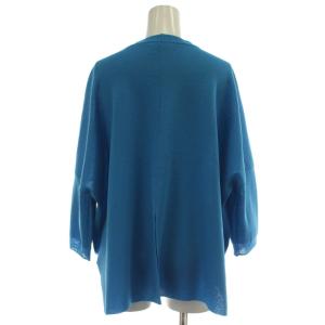 BEARDSLEY 24SS サラッとカーディガン カットソー F 青 七分袖 Vネック 無地 BEZ1041305A0002