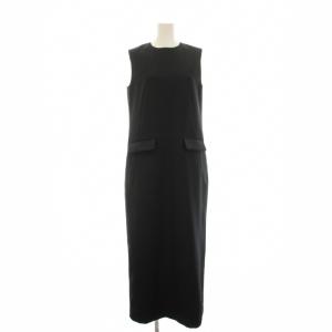 23SS ワンピース ノースリーブ ロング M 黒 ブラック フラップポケット 01310560830