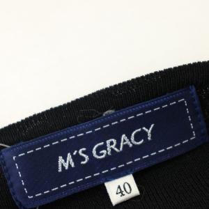 M'S GRACY カーディガン ニット ジップアップ リボン 40 黒 ブラック MK-818320 /G