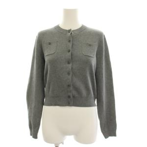 23AW コットンカシミヤ クルーネックカーディガン ニット 長袖 XS グレー 39-02-34-02001