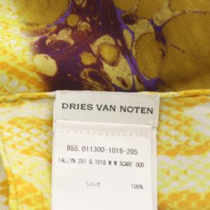 DRIES VAN NOTEN スカーフ シルク イエロー パープル