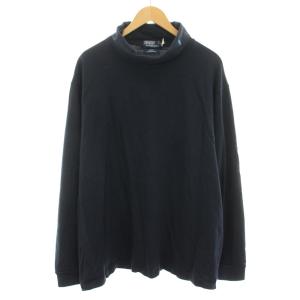 ビームス BEAMS別注 ロンT Tシャツ カットソー ハイネック 長袖 ポニー刺繍 XL 紺 ネイビー