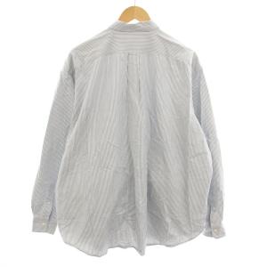 BEAMS エス エス ズィー SSZ 流鏑馬シャツ ボタンダウン 長袖 ストライプ柄 ロゴ刺繍 M 水色 ライトブルー