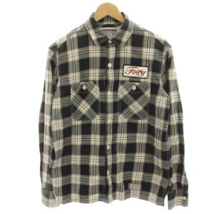 OriginaFake LOGGER OF/C-SHIRT LS ワッペン付き チェックシャツ カジュアルシャツ