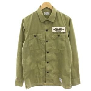ワークシャツ ミリタリーシャツ 長袖 S カーキ 141TSNH-SHM03 /HN