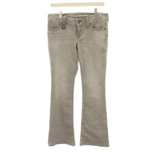デニムパンツ ジーンズ ローライズ 40 グレー ブーツカット USED加工 /HN