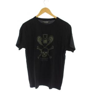 Tシャツ M 黒 半袖 スカル柄 ラウンドネック /JP