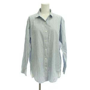24AW シャツ ブラウス 38 水色 白 ストライプ柄 長袖 レギュラーカラー /JP