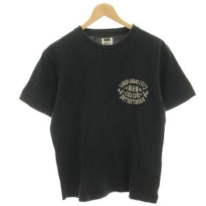 M&M Tシャツ カットソー 半袖 ロゴプリント S 黒 ブラック /HN