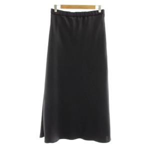 24AW サテンスカート フレア ロング マキシ 40 黒 ブラック SKWOCW6424 /KU
