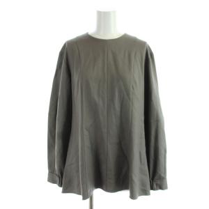 22AW NEW SAXONY SEINE シャツ ブラウス ウール 38 茶 ブラウン 無地 ラウンドネック