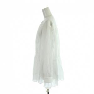theory luxe 23SS ICY LAWN CATENA シャツ ブラウス 38 白 ホワイト ノーカラー 長袖 ティアード