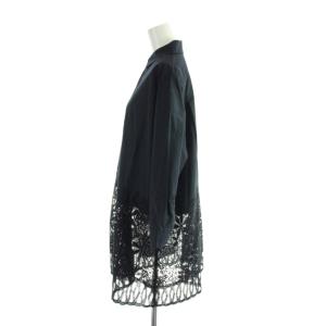 dama collection シャツ ブラウス 9R 黒 ブラック 長袖 レース切り替え レギュラーカラー /AP