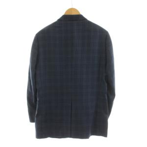 Brooks Brothers テーラードジャケット ブレザー 総裏地 チェック柄 シルク ウール混 40SHT 紺 ネイビー 119-16-8401