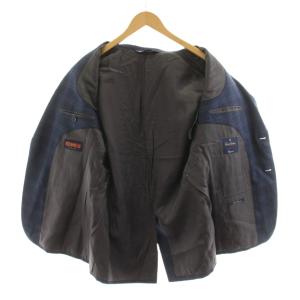 Brooks Brothers テーラードジャケット ブレザー 総裏地 チェック柄 シルク ウール混 40SHT 紺 ネイビー 119-16-8401