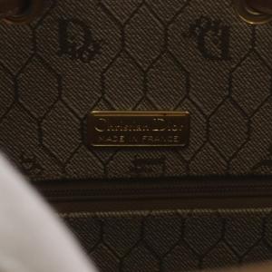 Christian Dior ヴィンテージ ハニカム柄 ショルダーバッグ レザー PVC 茶 ブラウン /AN33 OH