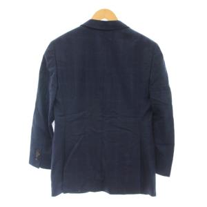 Paul Stuart SPECIAL ORDER モヘヤ混 シングルスーツ セットアップ チェック柄 S相当 ネイビー 紺 /G