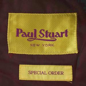 Paul Stuart SPECIAL ORDER モヘヤ混 シングルスーツ セットアップ チェック柄 S相当 ネイビー 紺 /G