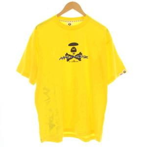 Tシャツ 半袖 ロゴ M 黄色 イエロー AAPTEM0459XXE /G