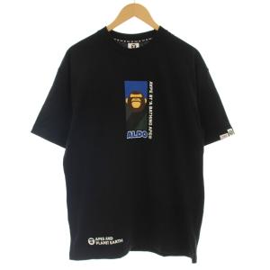 Tシャツ 半袖 バックプリント M 黒 ブラック AAPTEM0600XXE /G