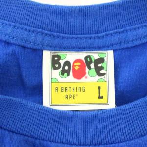 A BATHING APE Tシャツ 半袖 ロゴ L 青 ブルー 001TEF801079X /G