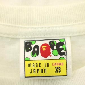 A BATHING APE レディース Tシャツ 半袖 ロゴ XS 白 ホワイト /G