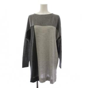 ニット カットソー 長袖 カシミヤ シルク S グレー /BM