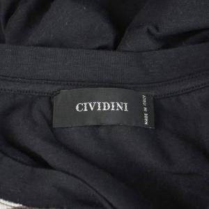 CIVIDINI Tシャツ カットソー 42 黒 ブラック 茶 ブラウン 長袖 グラフィックプリント ラウンドネック /AP