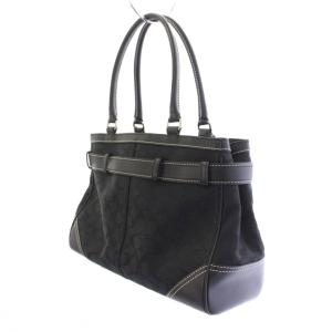 COACH トートバッグ ハンドバッグ シグネチャー キャンバス 黒 ブラック 8K07 /TK