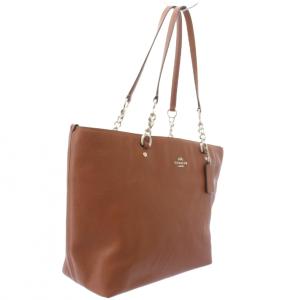 COACH ソフィア トートバッグ ショルダーバッグ チェーン レザー 茶 ブラウン 36600 /TK