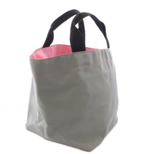 Hervé Chapelier ナイロン舟型トートM ハンドバッグ グレー ピンク 1027N /TK D