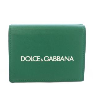 P.FOGLIO FRENCH FLAP 三つ折り財布 ロゴ レザー 緑 グリーン BP2525 /TK