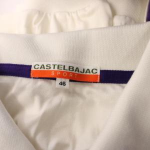 CASTELBAJAC ポロシャツ 46 白 紫 長袖 トムとジェリー バイカラー /JP