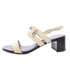TORY BURCH サンダル ストラップ レザー 6M 白 アイボリー /TK