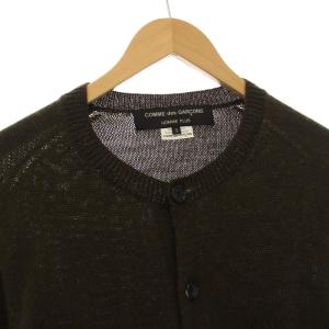 COMME des GARCONS HOMME PLUS AD2011 ニットカーディガン クルーネック 長袖 S カーキ PH-N007 /YT
