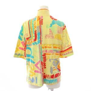LEONARD SPORT ポロシャツ 半袖 総柄 コットン 44 黄 イエロー 0558004 /AN50