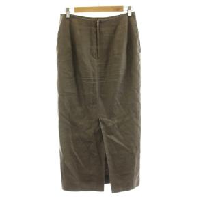 Deuxieme Classe 21SS LINEN スカート タイト ミモレ ロング 麻 リネン 36 茶 ブラウン 21060500706010