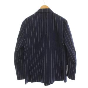 POLO RALPH LAUREN ダブル テーラードジャケット ストライプ アウター リネン混 42R 紺 ネイビー 長袖 715650465001