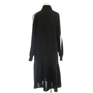 DOUBLE STANDARD CLOTHING ESSENTIAL 24AW ハーフジップサイドラインワンピース ジャージ ロング 長袖 36 黒 ブラック
