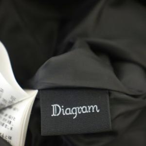 Diagram 24SS ツイルワークスカート ロング スカート 前スリット ナイロン混 36 黒 ブラック 21168-00
