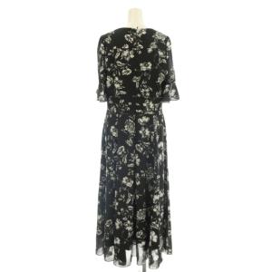 GRACE CONTINENTAL 24AW 花柄 ワンピース 半袖 ロング フリル 38 黒 ブラック 01243 31038-01 /G