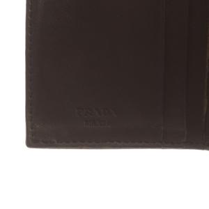 PRADA 三角プレート トライアングルロゴ 財布 3つ折り 小銭入れ クロコ 型押し レザー 茶 ブラウン /AN16